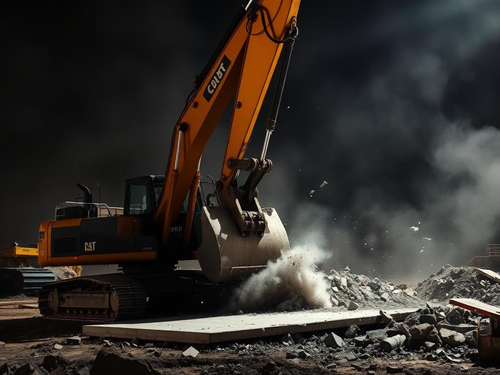 Razbijanje betona bagerom